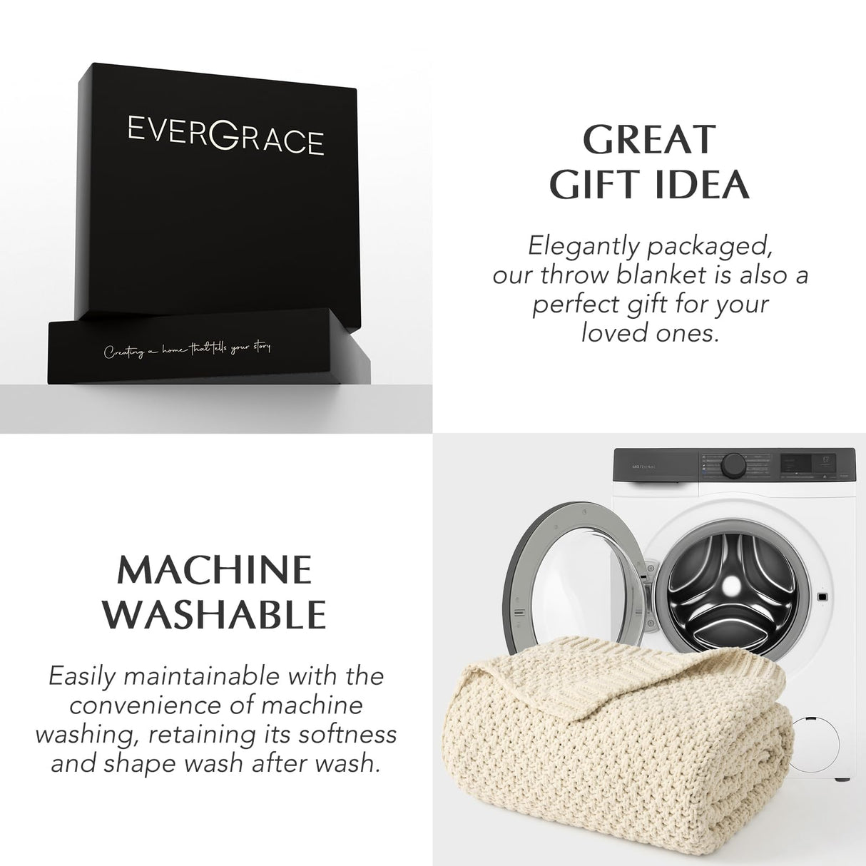 EVERGRACEHOME Chunky Chenille Knit Throw Blanket for Couch, Soft Luxurious Moss Stitch Blankets for Bed, Cozy Decorative Farmhouse Knitted Throws for Sofa, Beige, 50" x 60" EVERGRACEHOME