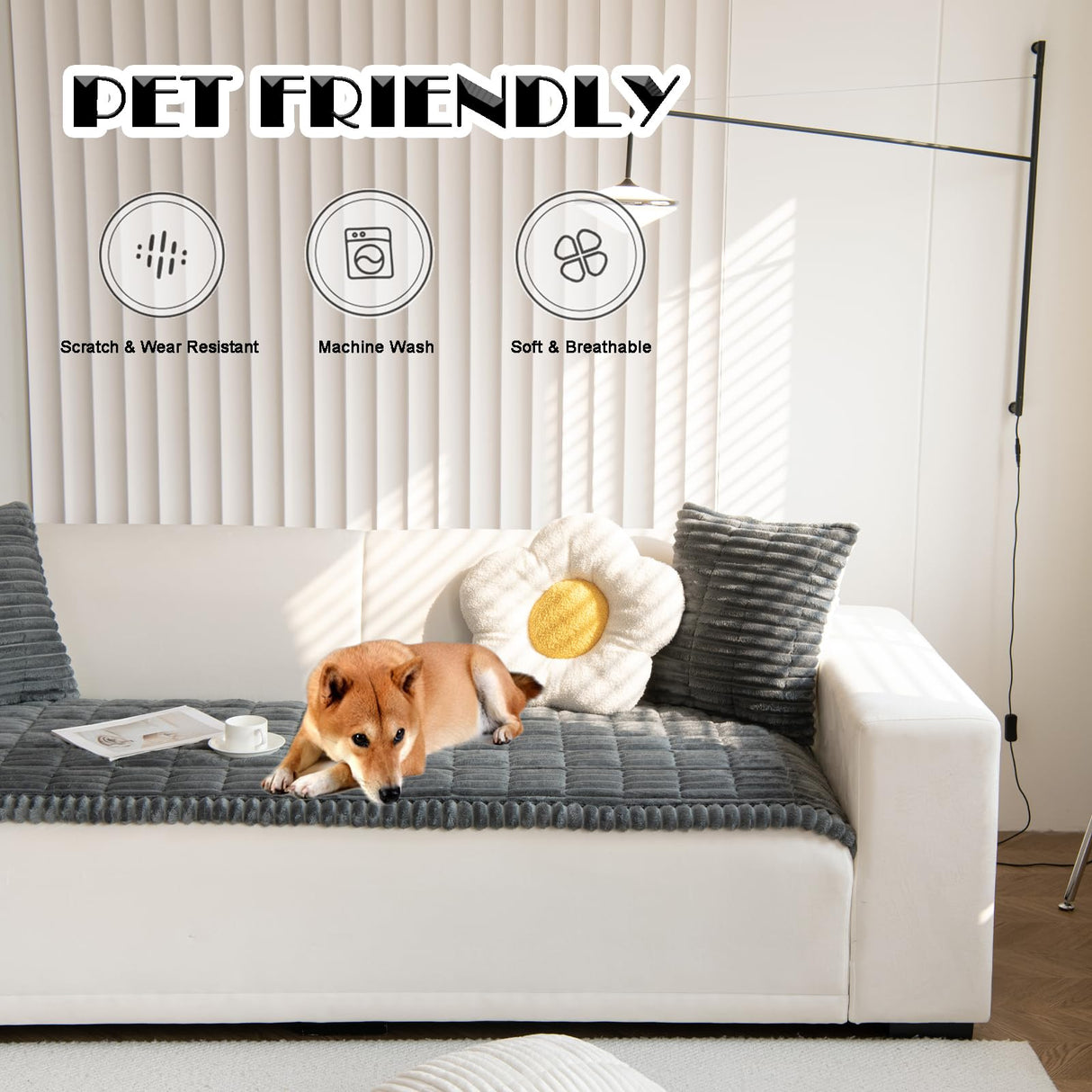 ZQFFB Pet Couch Cover Dogs Washable Non-Slip Couch Protector Pet Friendly Dog Mat for Couches and Sofas ZQFFB