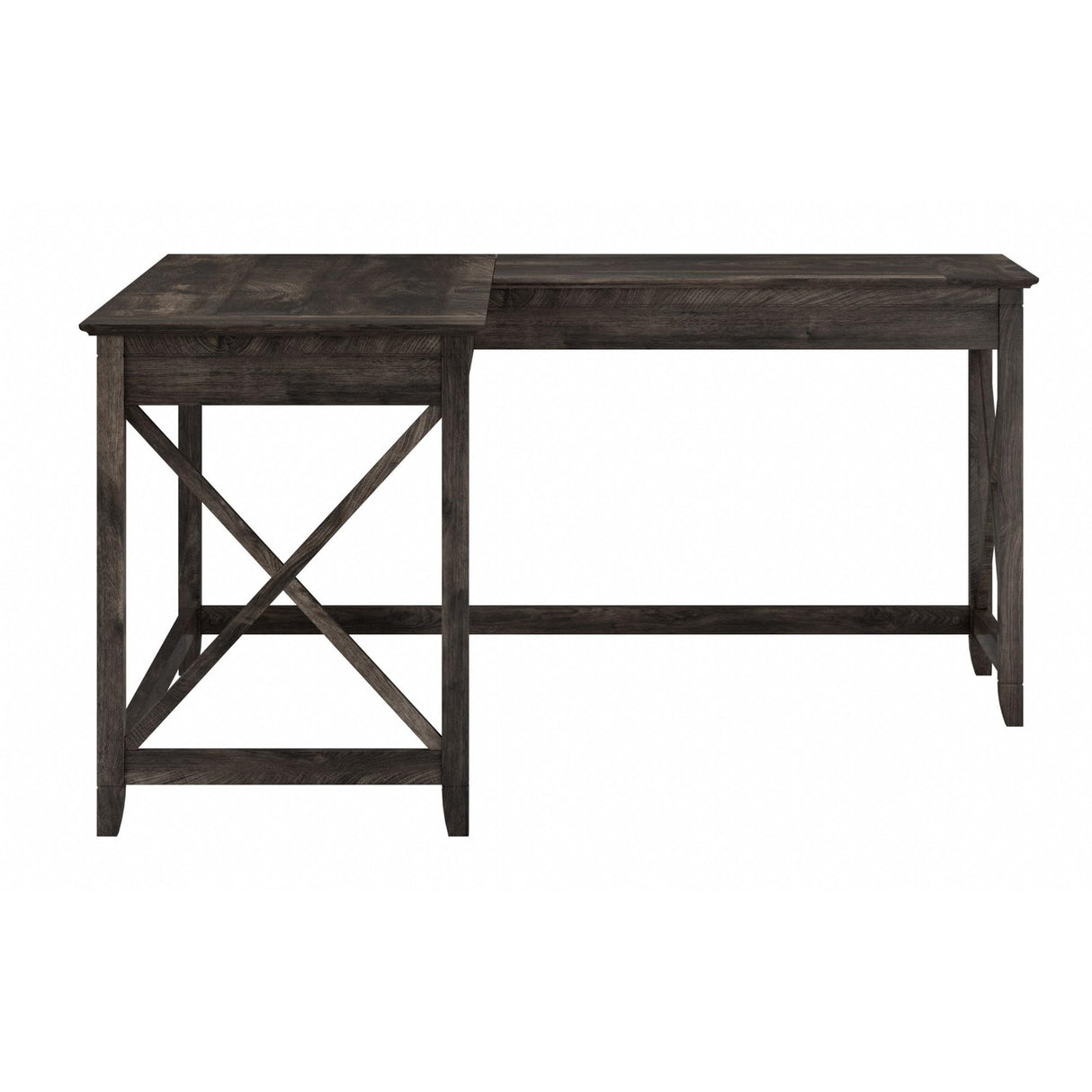 Bush Furniture Key West L Shaped Desk, 60-inch Modern Farmhouse Writing Desk for Home Office Bush Business Furniture