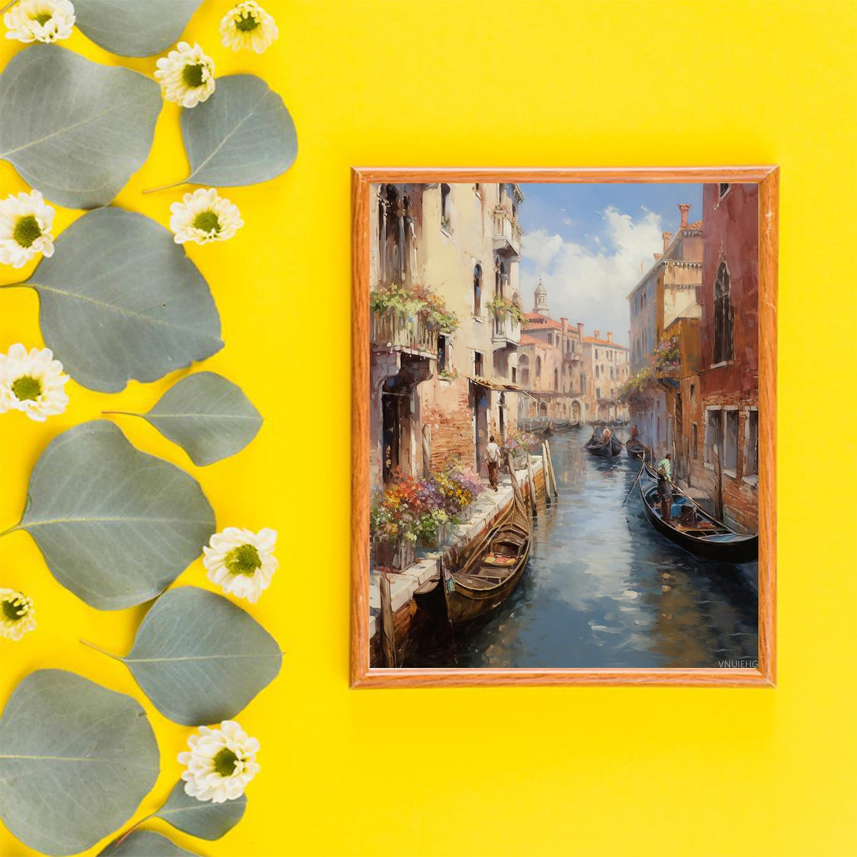 VNUIEHG DIY Paint by Numbers for Adults Beginner, Romantic Venice Water City, Adult Crafts Adults' Paint-by-Number Kits, Room Decor Gift for Birthday Festival (16x20 inch,No Frame) VNUIEHG