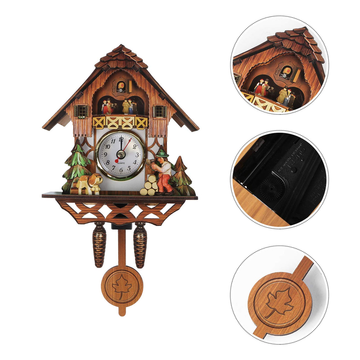 BESPORTBLE Wall Clock Retro Cuckoo Shaped Clock Antique Pendulum for Home Cafe Bar Wall Decor BESPORTBLE