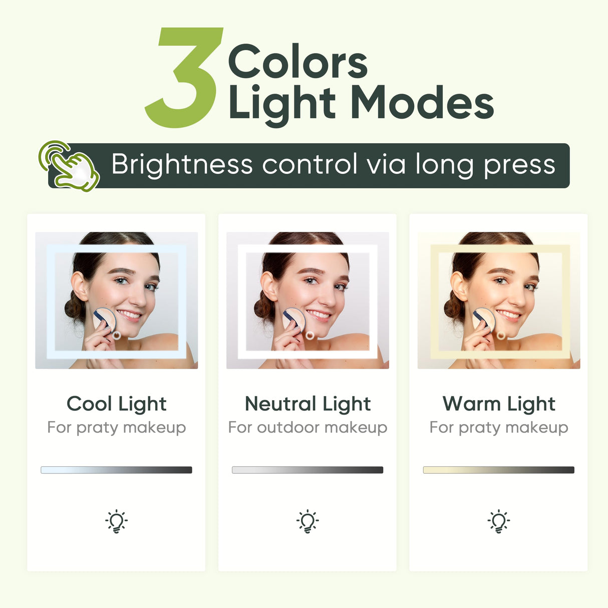 Vanity, Small Vanity Desk with Mirror and Lights, Farmhouse Makeup Vanity Table with 3 Adjustable Lighted Mirror and Chair for Compact Space, Corner Mini White Make up Table with Fold-up Panel Smart FENDEE