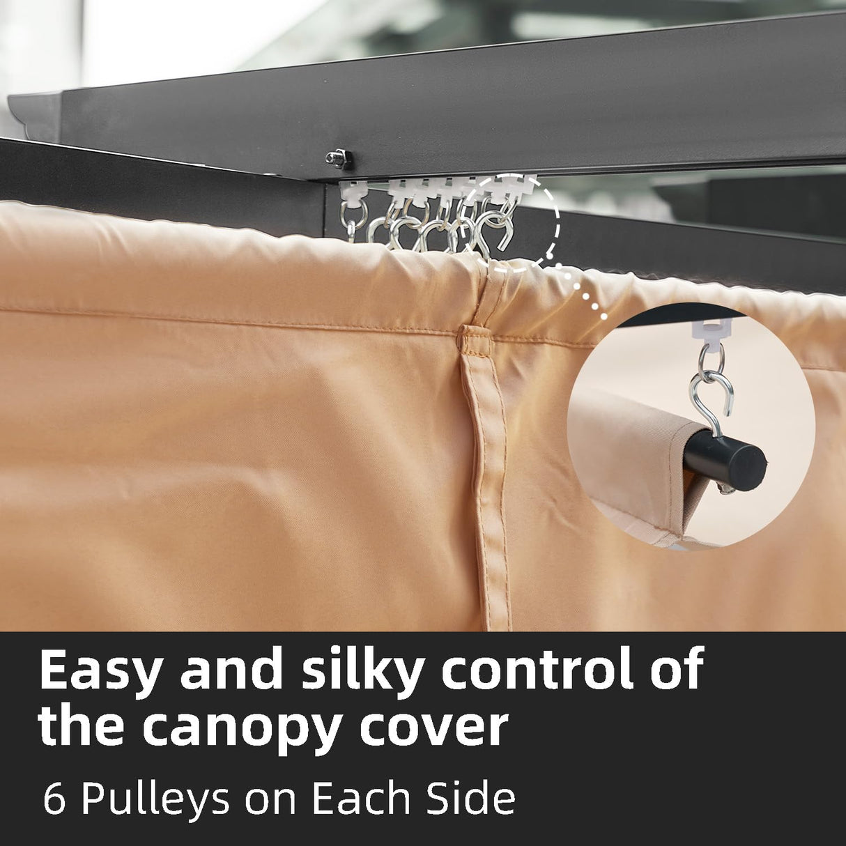 Jolydale 10'×12' Outdoor Pergola, Metal Patio Pergola with Shade Cover, Upgraded Canopy, Adjustable Roof for Garden and Backyard Jolydale