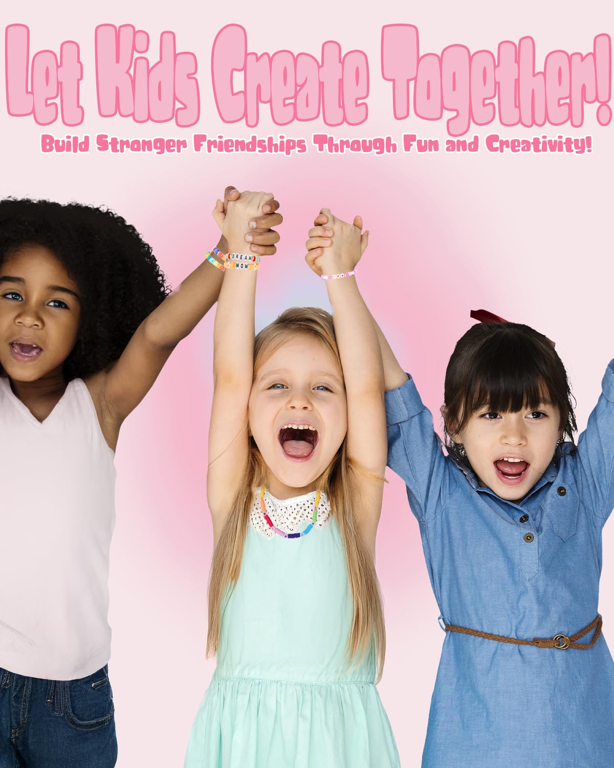 BestNow Clay Beads Bracelet Making Kit Toys for Girls Kids Charms Kit 18 Colors Friendship Bracelet Kit Letter Beads DIY Crafts Teen Girl Gifts Toys for Ages 6 7 8 9 10 11 12 BestNow