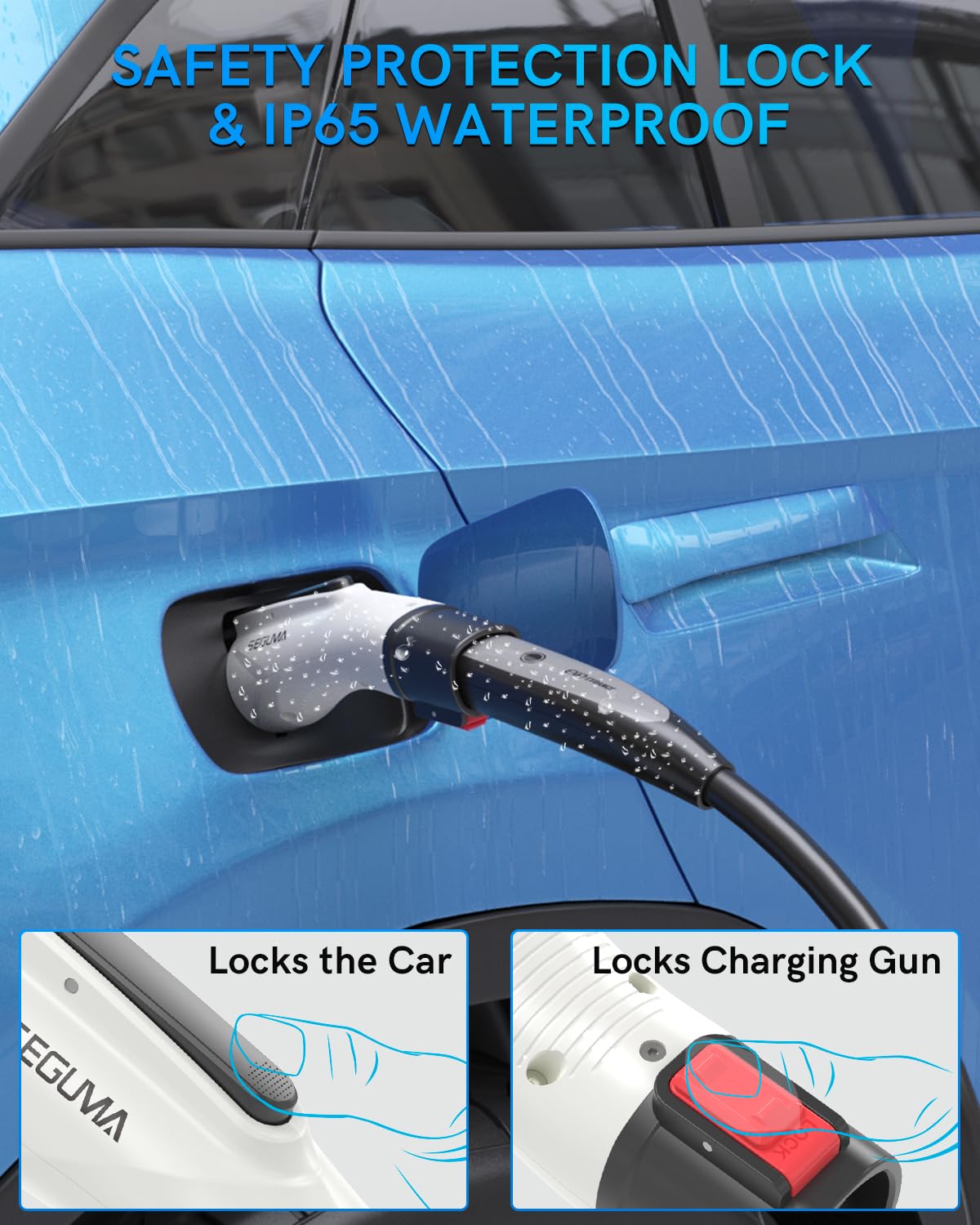 EV Charger Adapter for Tesla to J1772, Up to 60A 250V, IP65, NACS to J1772 Adapter, J1772 EV Charging Adapter Compatible with Tesla Wall Connector/Tesla Destination/Mobile Charger (for J1772 EVs Only) SEGUMA