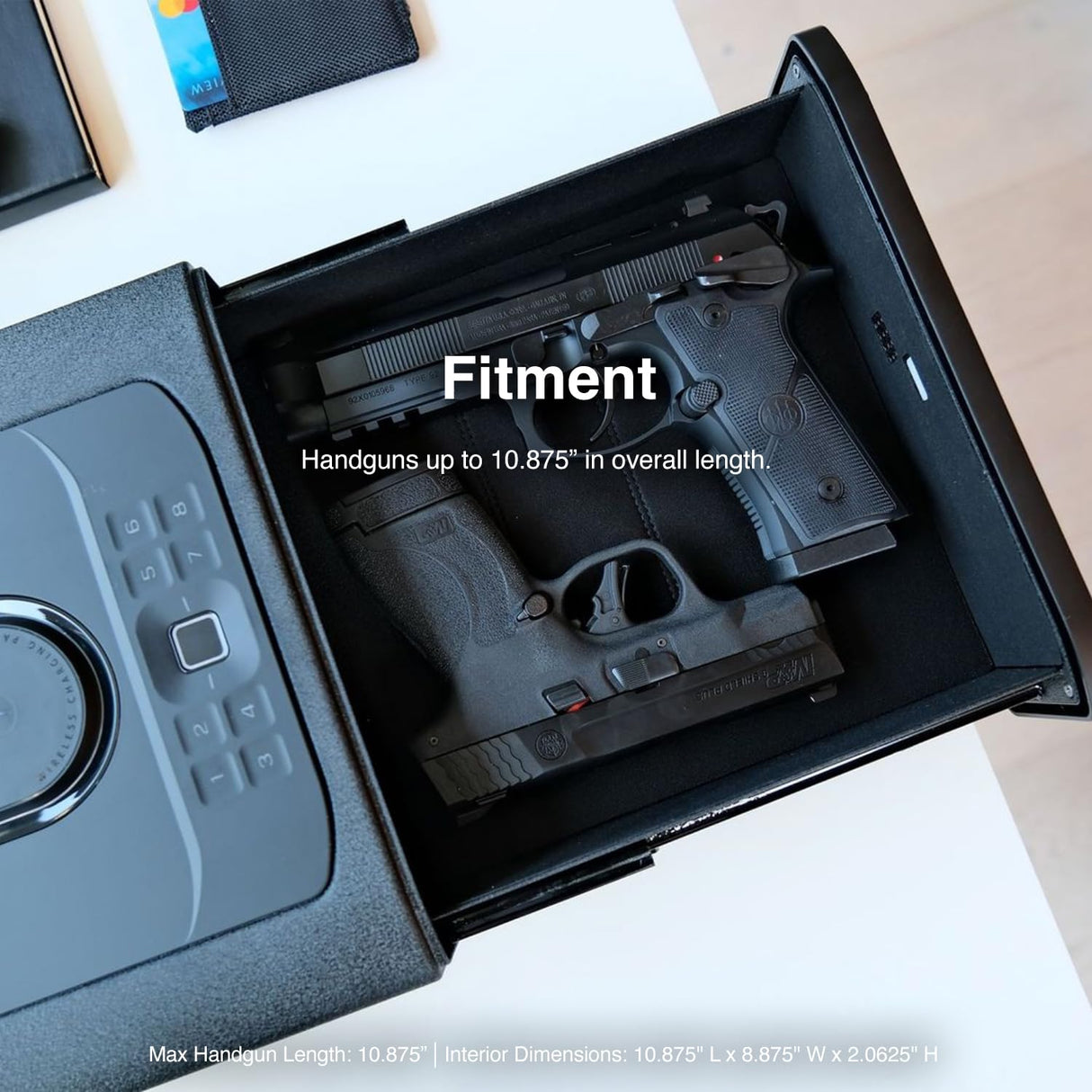 VAULTEK DS5i Smart Station™ Biometric Smart Safe with Dual Wireless Phone Charger + Auto Open Drawer + Bluetooth Safe Management (Alpine White) VAULTEK