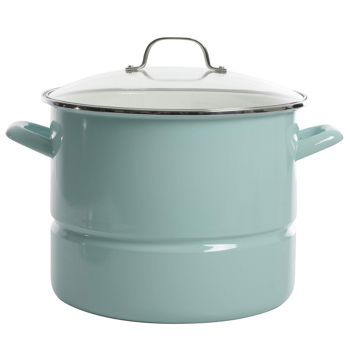 Kenmore Broadway Steamer Stock Pot with Insert and Lid, 16-Quart, Glacier Blue Kenmore