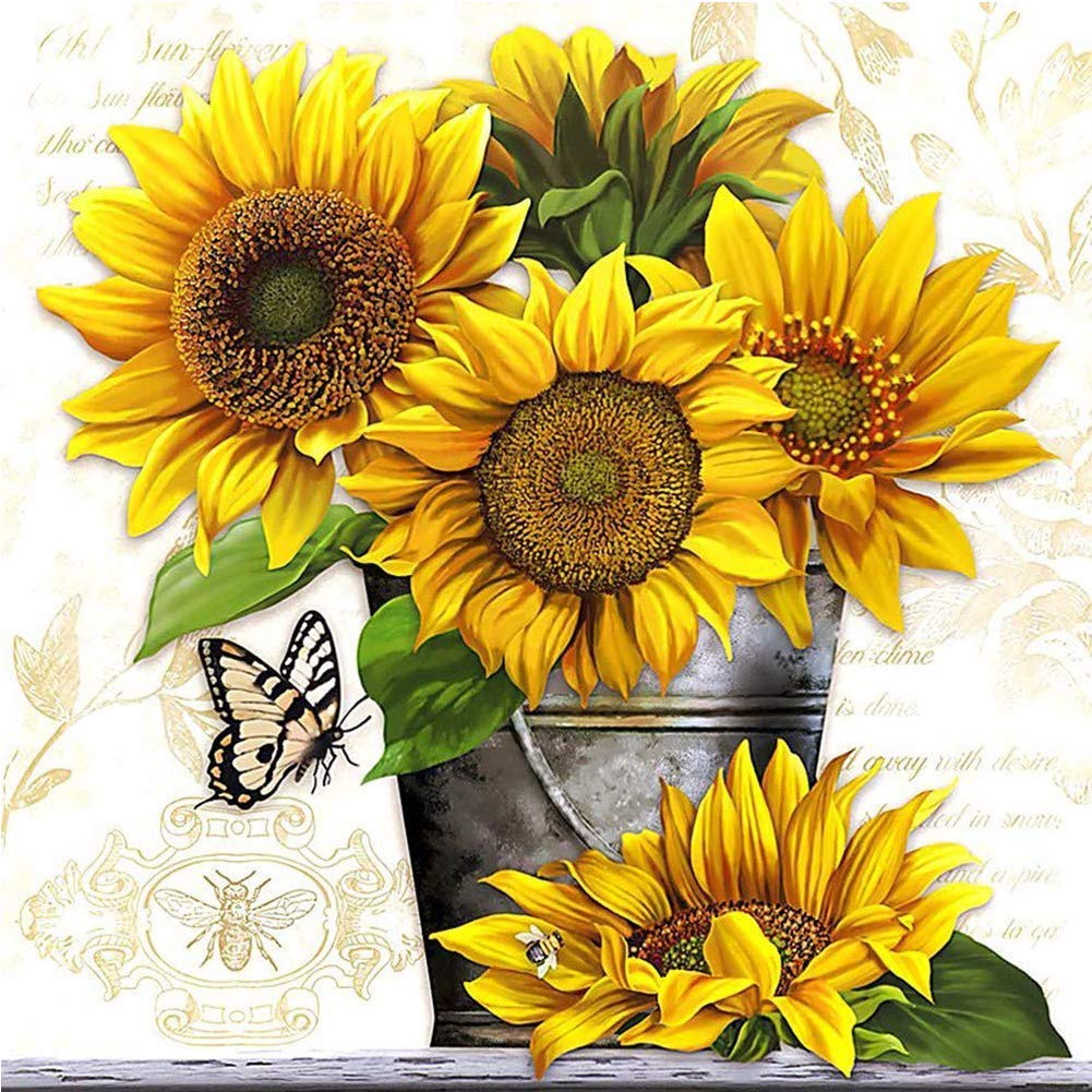 Diamond Art Kit Sunflower Diamond Art Painting Kits for Adults Sunflower Diamond Art Painting Craft for Home Decor,Aromatic,12x12 inches Apomelo