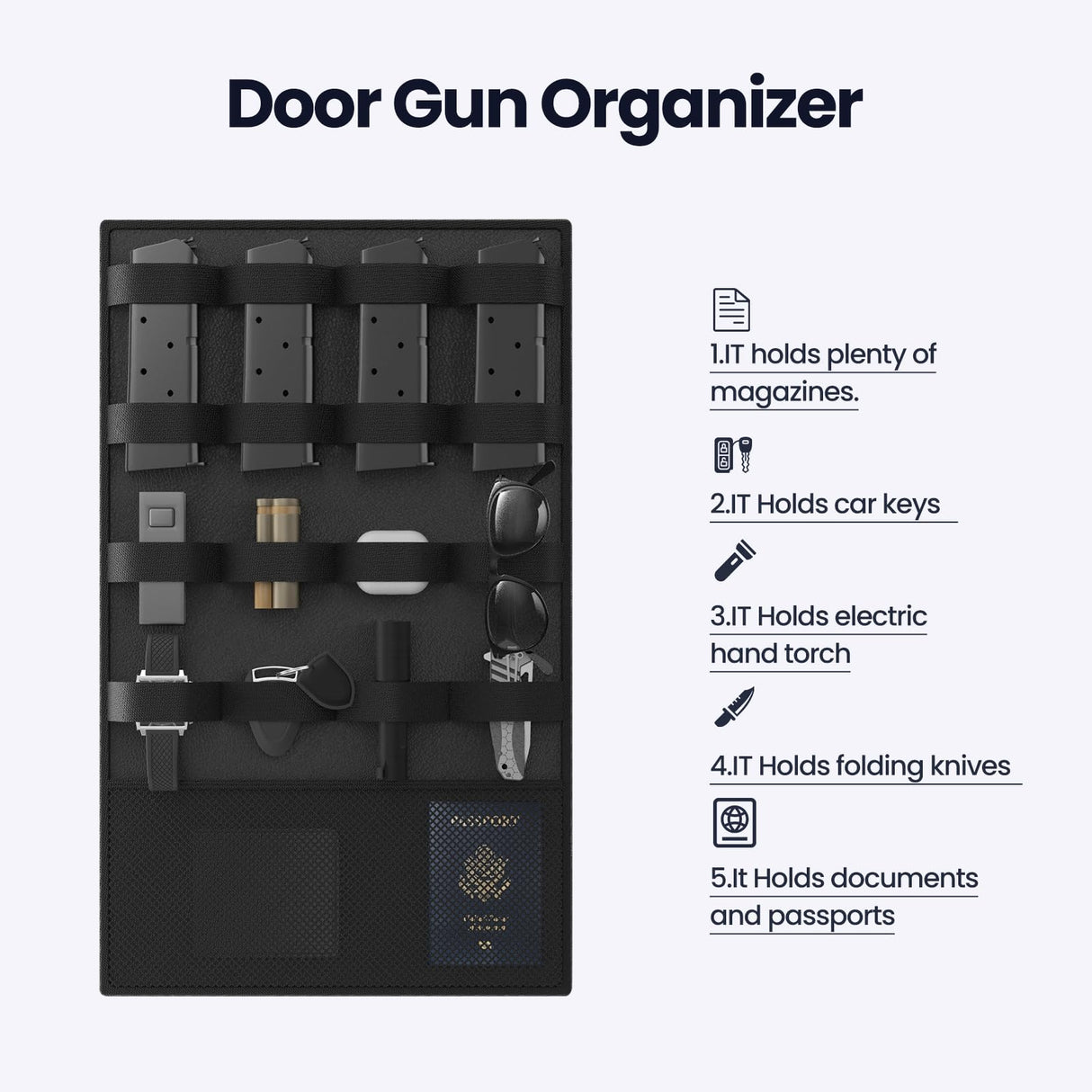 Grimtron Gun Safe for Handgun - (2.03 cu. ft.) Include 【Gun Organizer & Gun Rack】 Silent Mode, Backlit Keypad, and LED Light Safe Box Anti-Rust, Anti-Theft, Anti-Pry Grimtron