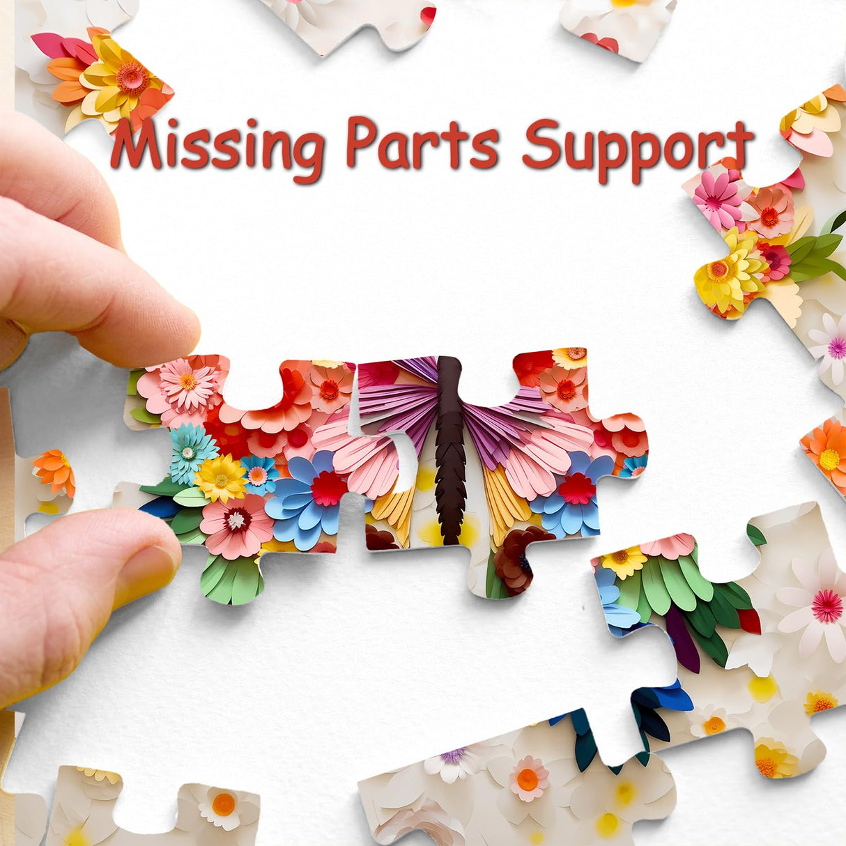 Butterfly Puzzles for Adults 1000 Pieces, Challenging Colorful Flower Butterflies Puzzles Puzzle with Paper Art, Difficult Animal Plant Jigsaw Puzzles for Adults PPuzzling