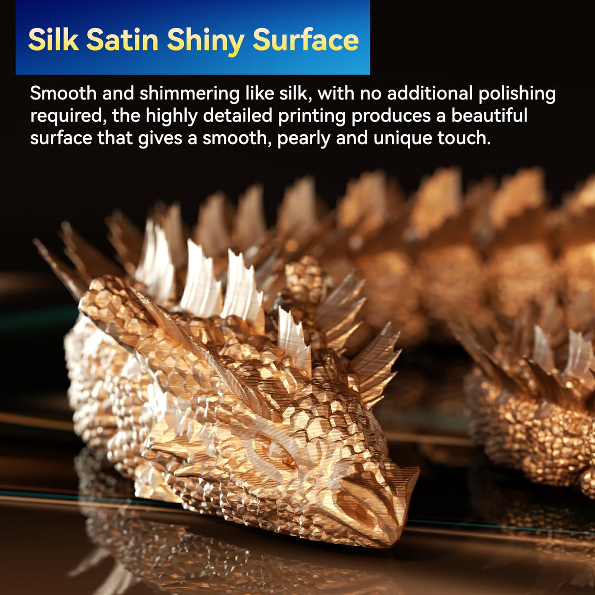 JUSTMAKER PLA Silk 3D Printer Filament, Upgrade Cardboard Spool, Silk Shiny Filament, Dimensional Accuracy +/-0.03mm, 1.75mm, 1kg, Bronze JUSTMAKER