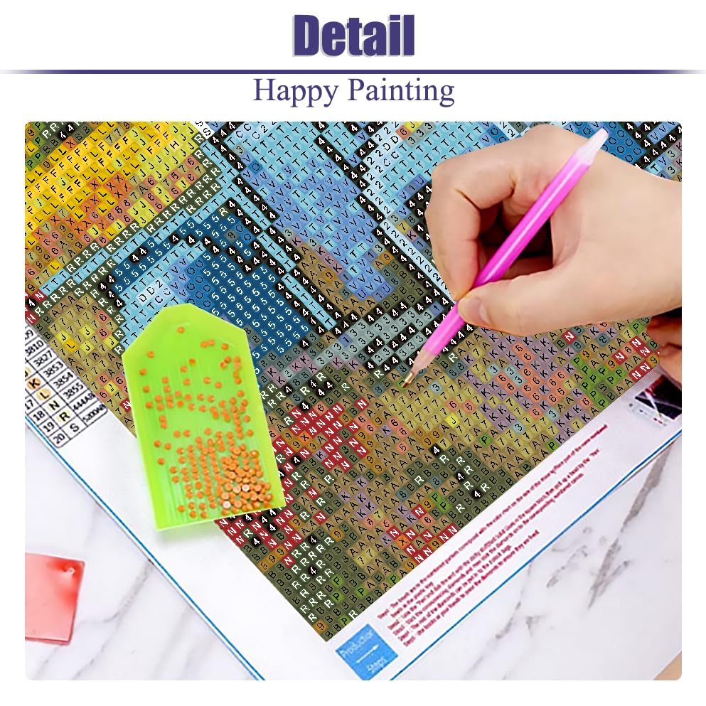 VividMeng Truck Diamond Art Kits for Adults,Rural Diamond Painting Kit for Adults,DIY Full Drill Diamond Painting Truck Gem Art and Crafts 16x12inch VividMeng