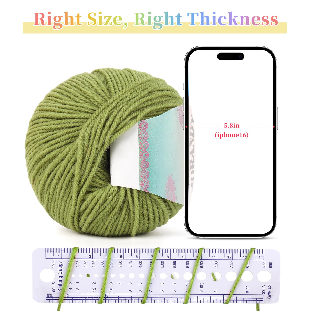 Coopay Yarn for Crocheting, 12 Premium Wool Yarns - 98% Wool 2% Cotton, 1.76oz, 164yds - Crochet Yarn for Clothes, Scarves, Blankets, Shawls (Multicolor) Coopay