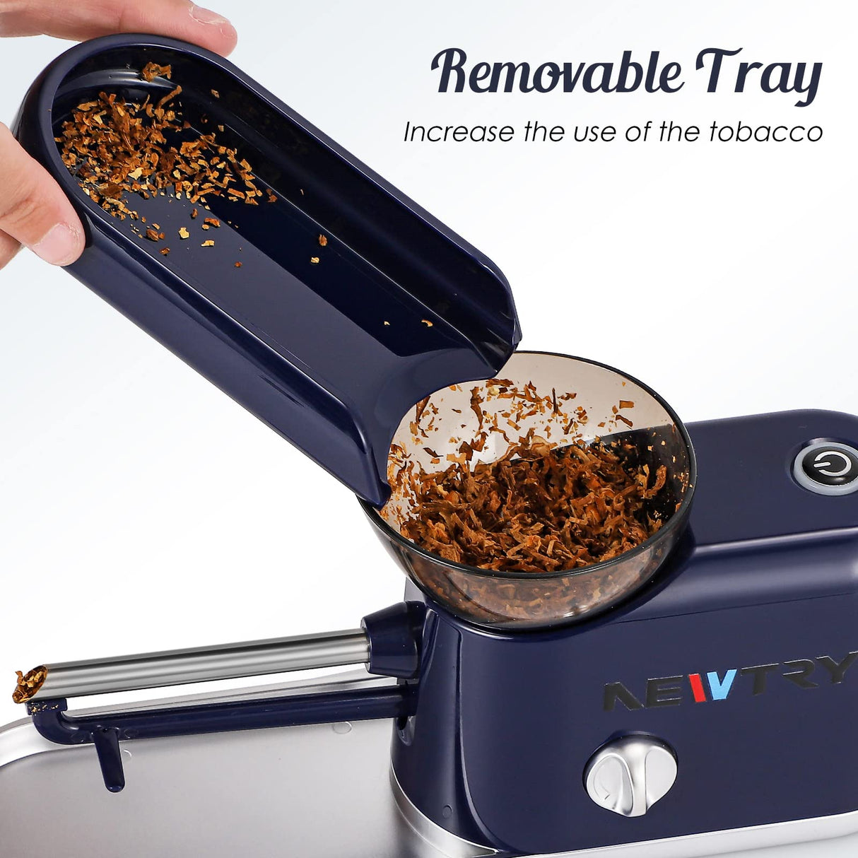 NEWTRY Cigarettes Rolling Machine, Electric Tobacco Rollers with 4 Gears Adjustable, 1 Stirring Rod, 1 Brush(0.31’’) NEWTRY