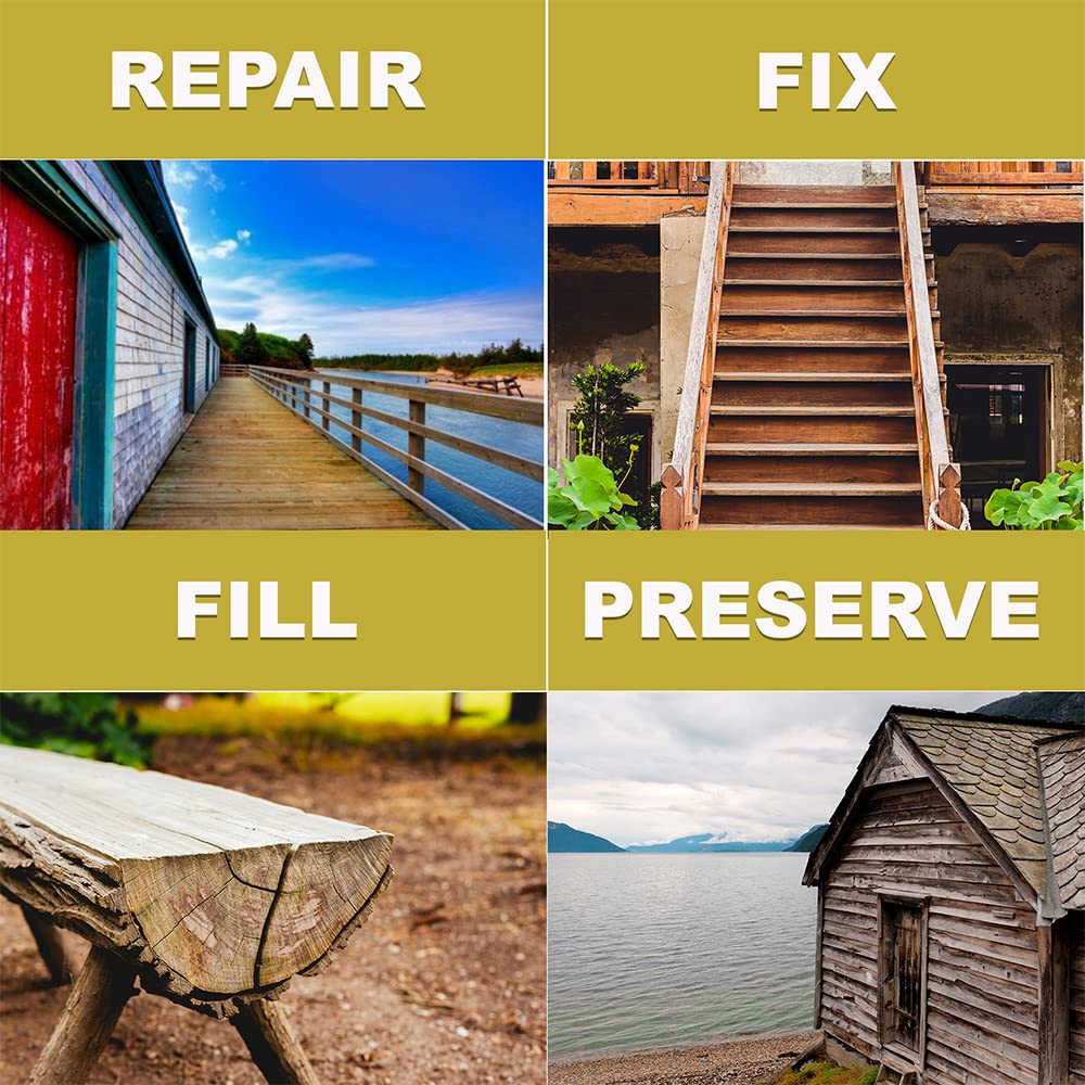 PC Products PC-Woody Wood Repair Epoxy Paste, Two-Part 12 oz in Two Cans, Tan PC Products