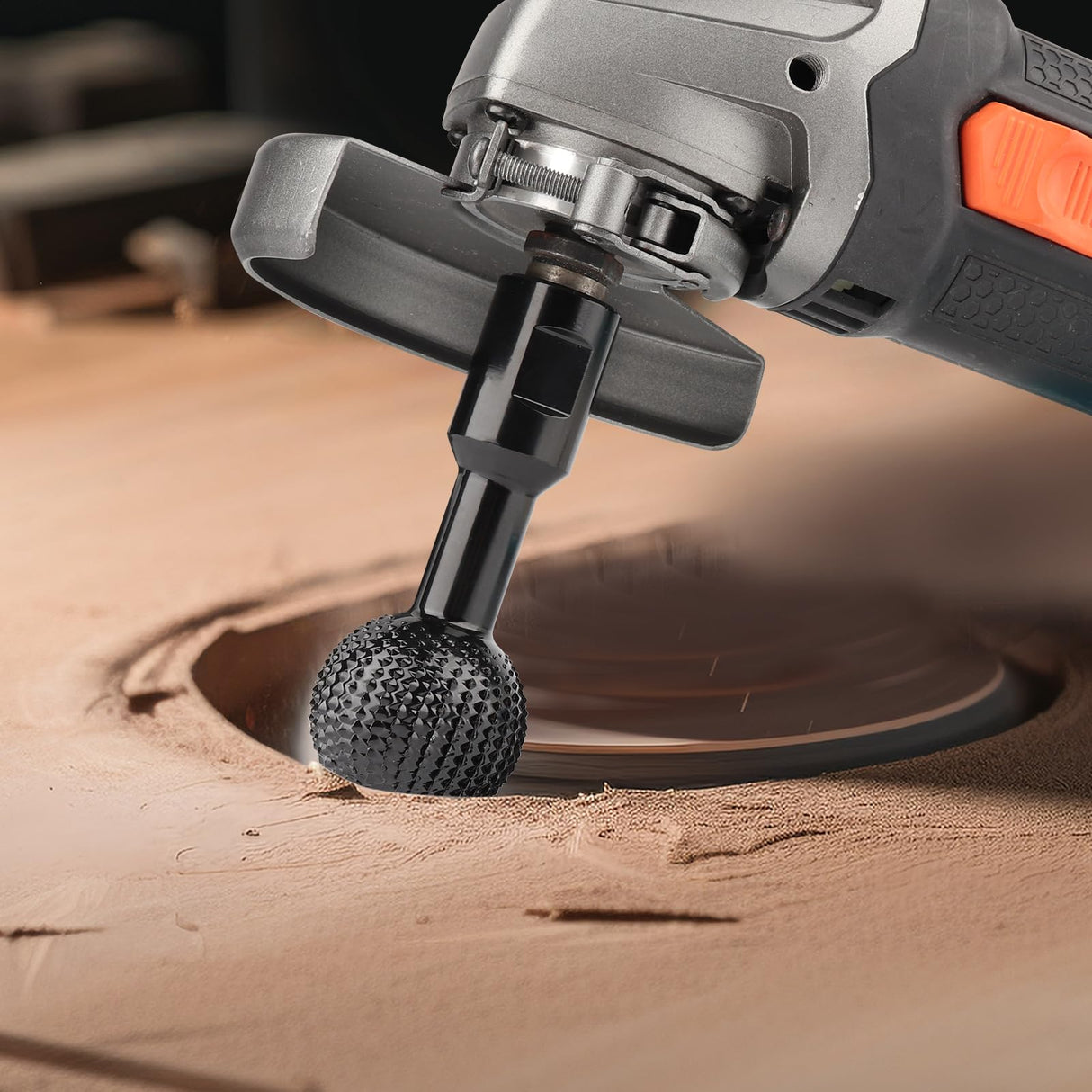 Boounyatin Sphere Rotary Burr with 5/8-11 Threads for 4 1/2 and 5 Inch Angle Grinder, Ball Gouge Angle Grinder Attachments Power Carving Tools for Woodworking Polishing Engraving Boounyatin