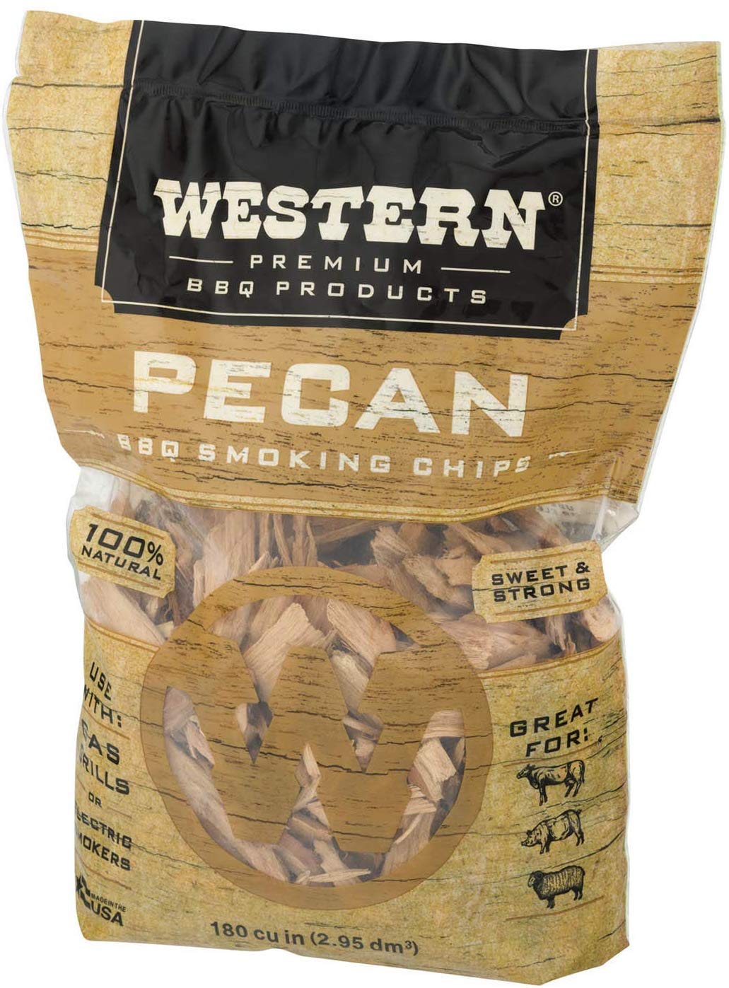 Ultimate Western BBQ Smoking Wood Chips Variety Pack Bundle (3)- Apple, Pecan, and Cherry Flavors Western BBQ Prodcuts
