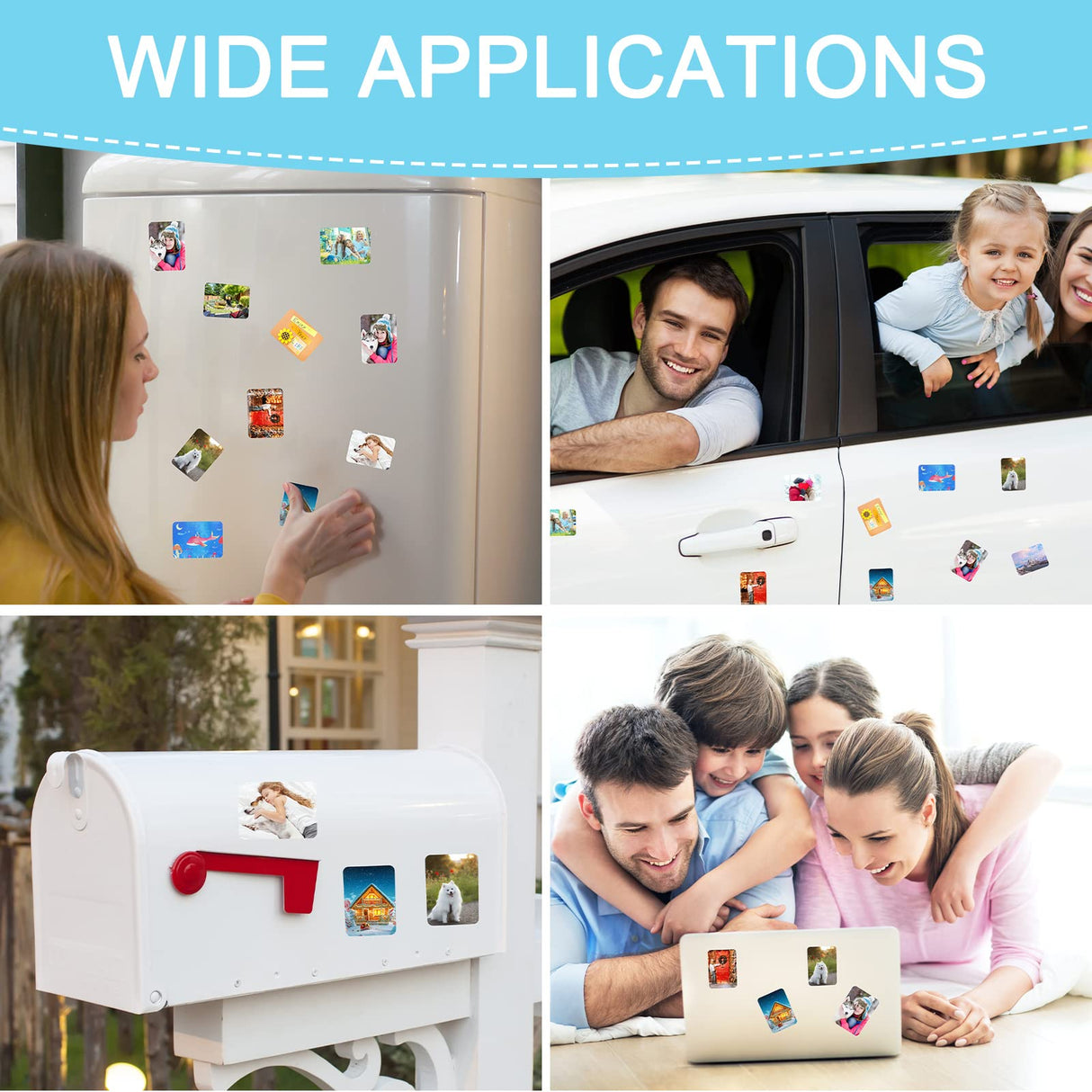 Xuhal 60 Pcs Sublimation Magnets Blanks Car Sublimation Blank Magnets Bulks DIY Decorative Magnets for Home Kitchen Refrigerator Microwave Oven Wall Door Decoration or Office Calendar (2.6 x 3.5 Inch) Xuhal