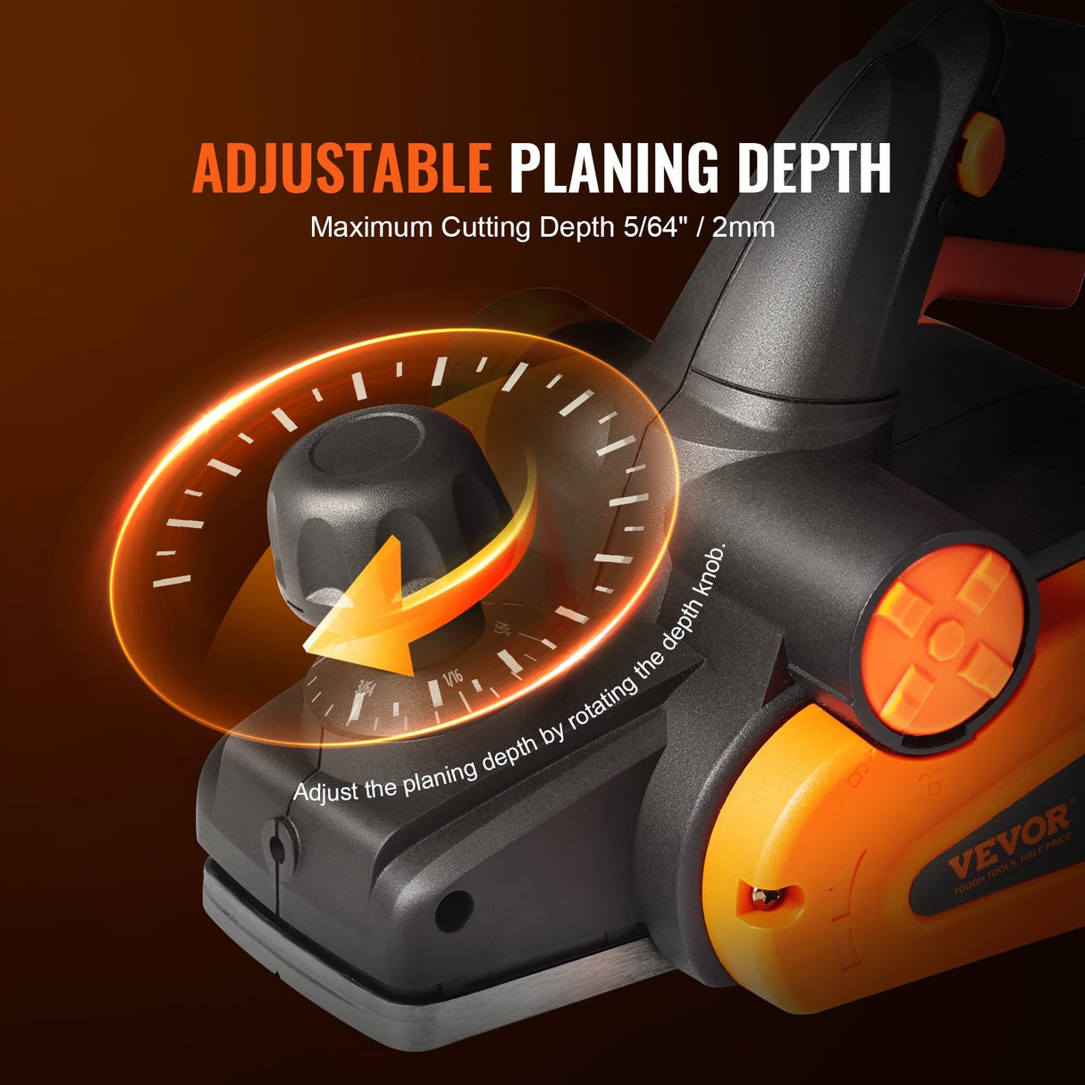 VEVOR Electric Hand Planer, 3-1/4" width Corded Electric Hand Planer, 16500 RPM High-Speed Powerful Electric Handheld Planers for Woodworking, Wood Chamfer DIY, Smooth Finish Carpentry Tool, FCC-SDoC VEVOR