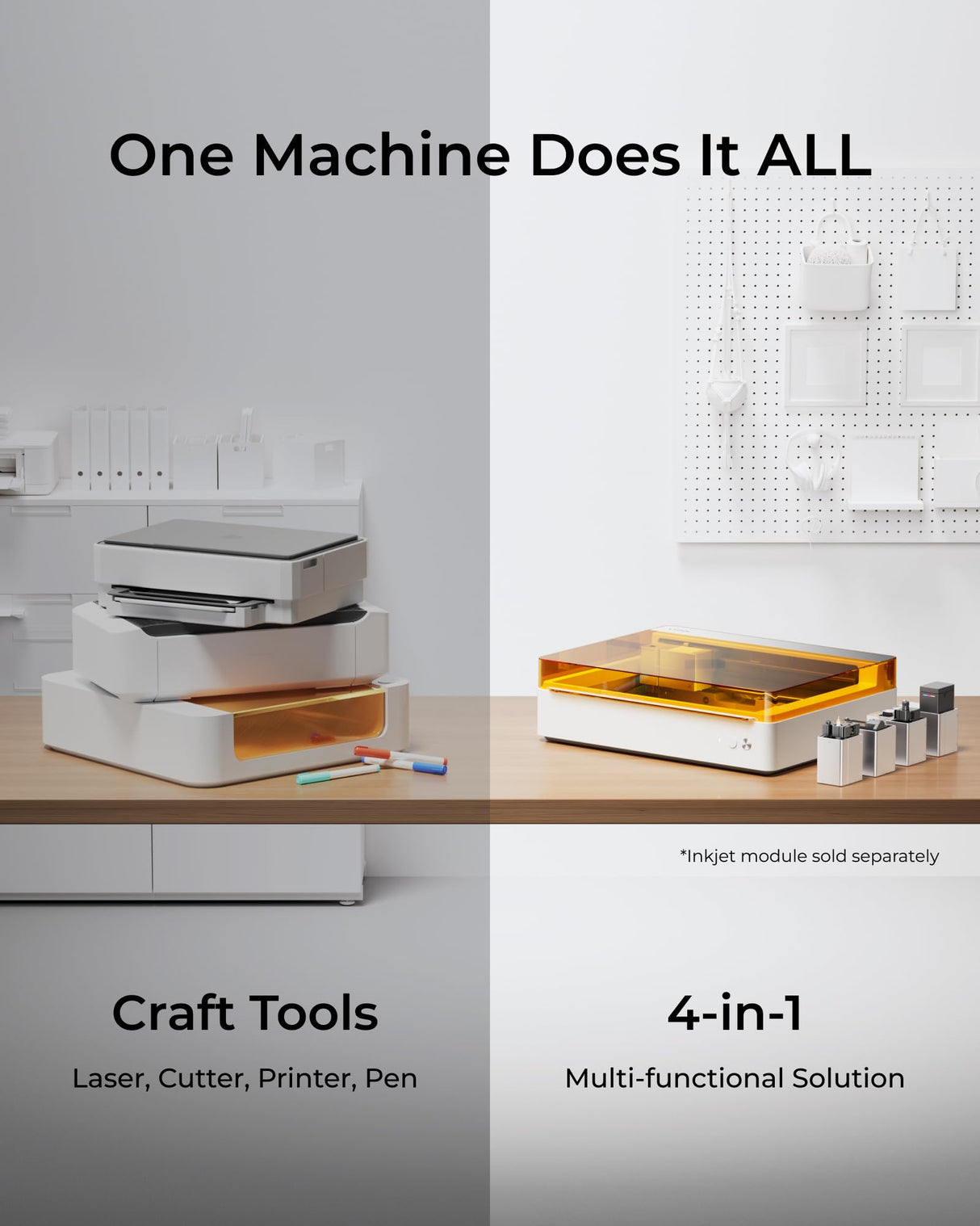 xTool M1 Ultra 4-in-1 Versatile Craft Machine - Die Cutting, Vinyl Cutting, 20W Laser Engraving and Drawing, Smart Cutter Machine for 1000+ Materials, for T-Shirt, DIY Gift, Decors, Wood Craft, etc xTool