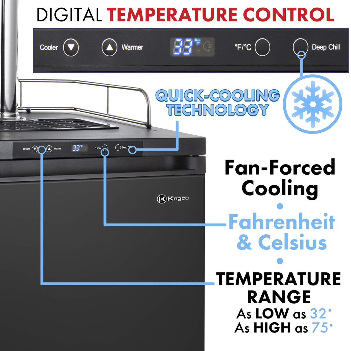 Kegco K309B-1 Keg Dispenser, Black Kegco