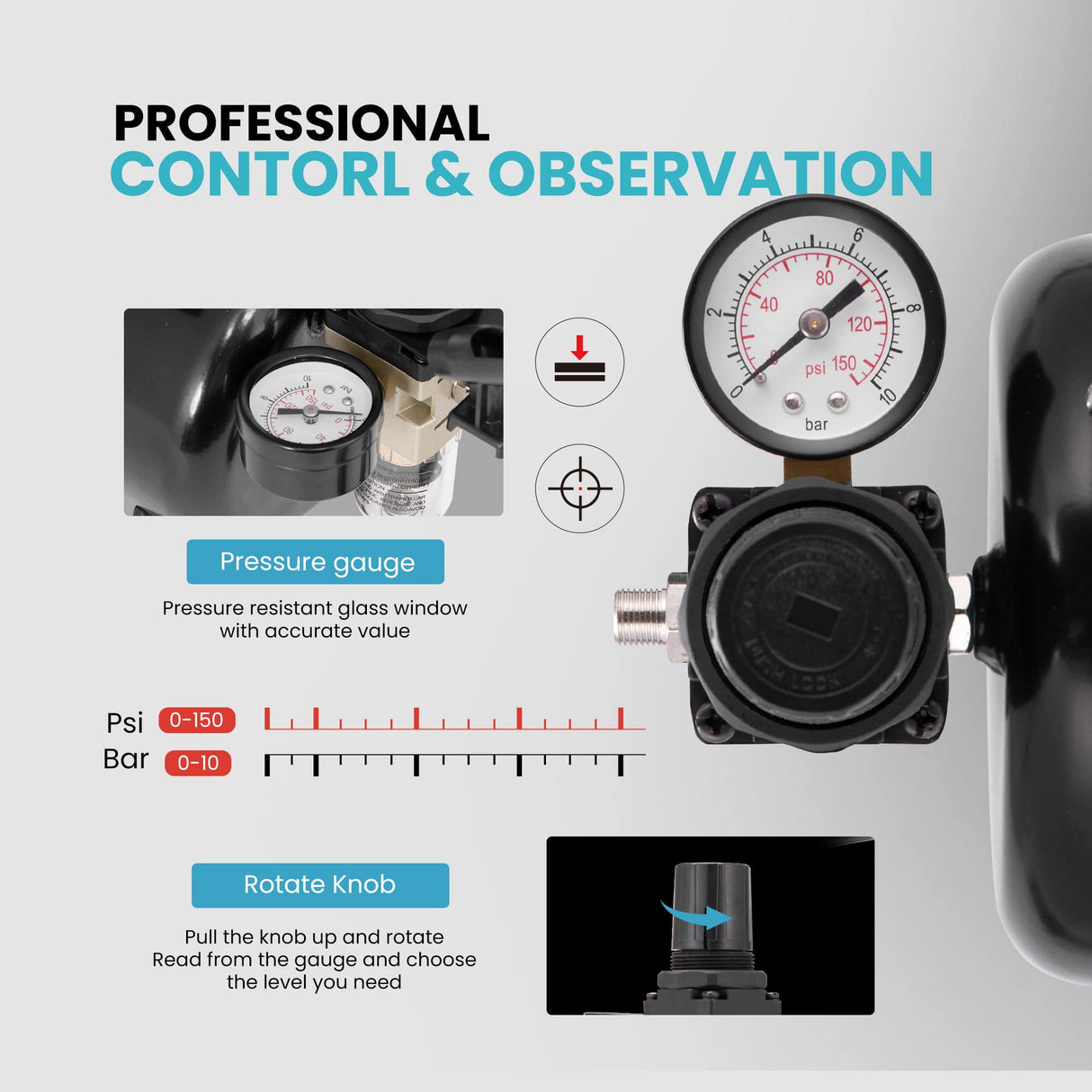 VIVOHOME Airbrush Kit with Professional Air Compressor with 3L Tank, Quiet Airbrushing Paint System with 3 Dual Action Air Brush Gun, Gravity and Siphon Feed, Holder, Cleaning Brush, 2 Cup VIVOHOME