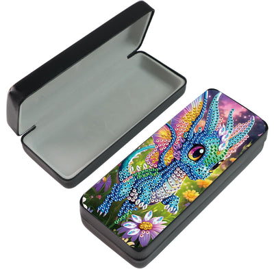 TDFERAN Diamond Art Kits for Adults Sunglasses Case16x6.5cm Eyeglasses Pouch Paint by Numbers Kit for Adults Portable Leather Soft Glasses Cases Reading Hard Glasses Cases for Women Men Dragon