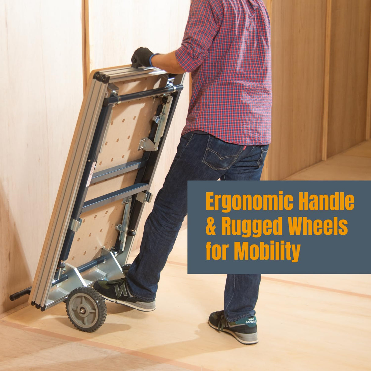 POWERTEC Multi-Functional Project Table with Wheels | Workbench with 3/4" Bench Dog Hole Pattern for Sanding, Cutting, and Woodworking Projects (MT4012) POWERTEC