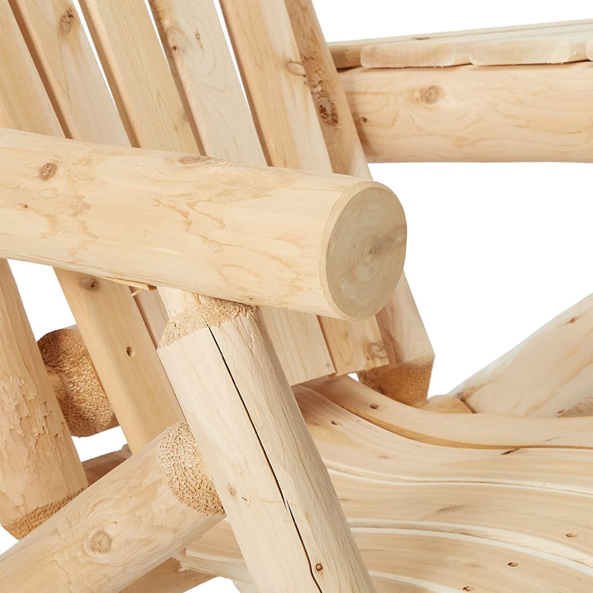 Lakeland Mills CFU329 Cedar Log Vista Tete Outdoor Chairs, Natural Lakeland Mills