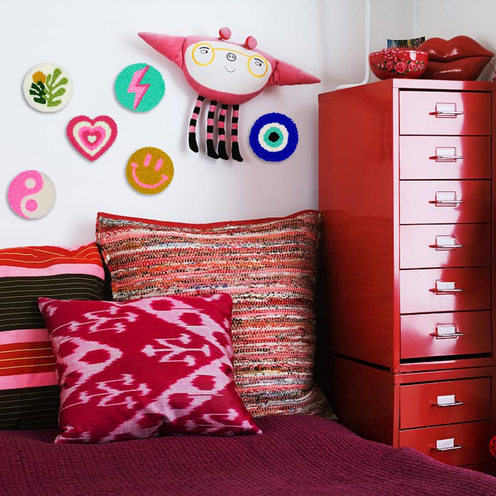 Mefatus Punch Needle Kit for Beginners Adults Kids Easy Punch Needle Embroidery Kit Tool Threader Fabric Hoop Yarn Rug Tufting Coaster Art and Crafts Mefatus