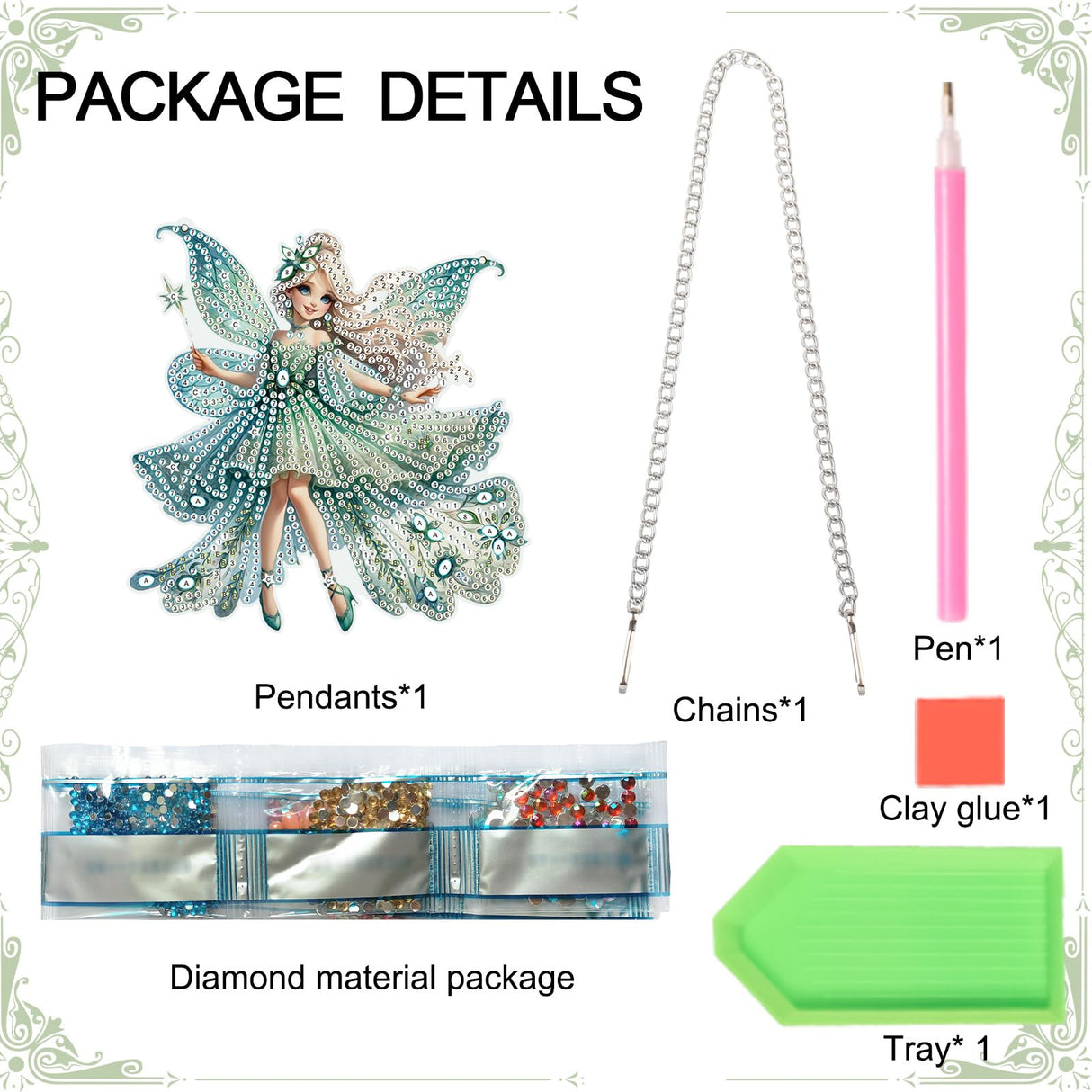 AiYuanzsh Green Butterfly Fairy Diamond Art Painting Hanging Pendant Kit Special Shaped Diamond Dots Art Acrylic Ornaments Diamond Art Painting Pendant for Adult Home Wall Window Decor Gift AiYuanzsh
