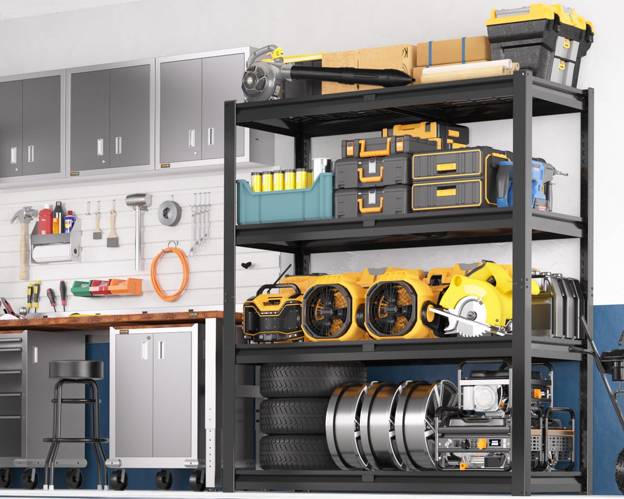 PrimeZone 40" W Heavy Duty Garage Shelving 2200 LBS 4 Tier Storage Shelves Adjustable Industrial Metal Wire Shelf Utility Rack for Garage,Basement,Pantry,Warehouse,Commercial,40" W X 20" D X 60" H PrimeZone