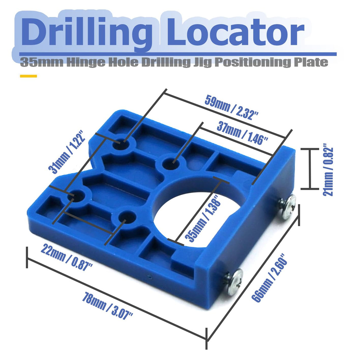 Mesee Hinge Jig Drill Bits Set 35mm Forstner Bit with Door Hinge Hole Jig Template Concealed Hinge Hole Drill Guide Locator Woodworking Cabinet Hinge Boring Jig Hole Cutter Positioner Tool Kit Mesee