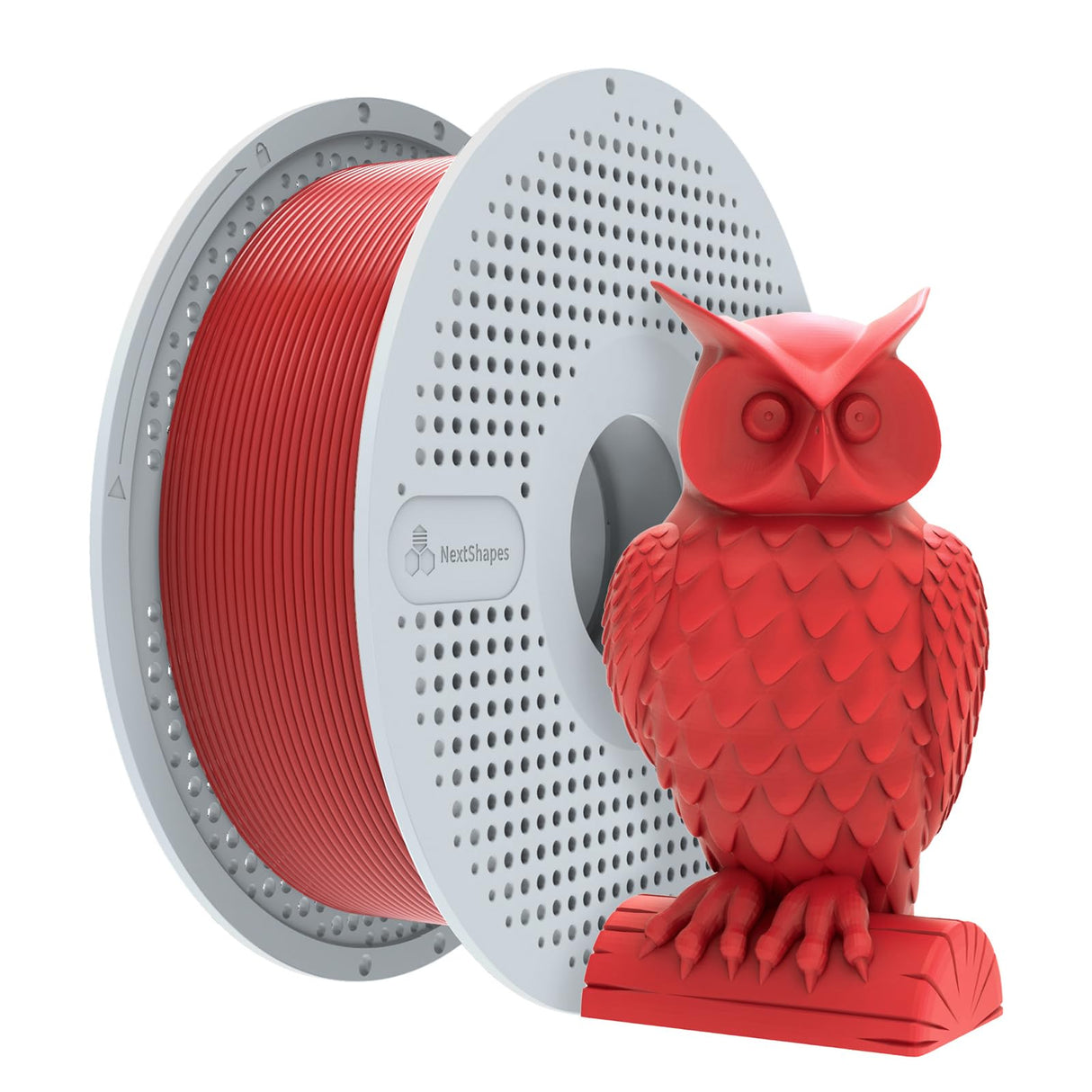 NextShapes Standard PLA 1.75mm with Reusable Spool Set, Detachable & Easy to Use, Neatly Wound & High Speed 3D Printing Filament for Most FDM 3D Printers (Bright Red, 1000g) NextShapes