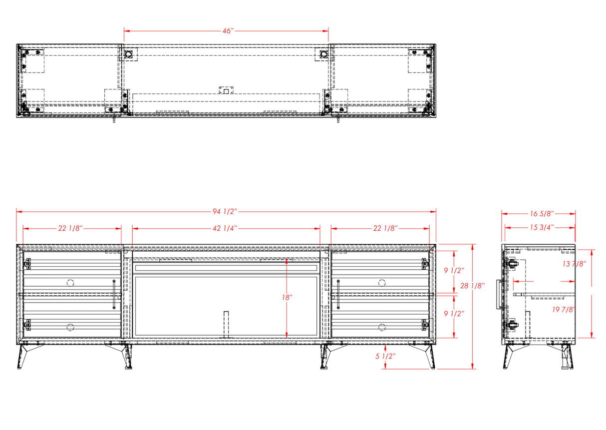 Realcozy Malibu Modern 95 inch Electric Fireplace TV Stand Entertainment Center with Fireplace, for TVs up to 105 inches, Solid Wood, White Finish Realcozy