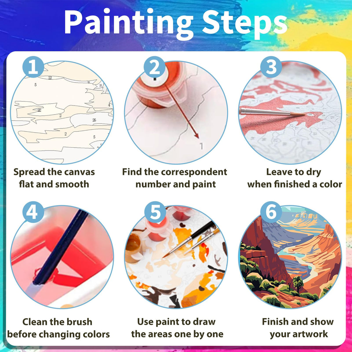 4 Pack National Park Paint by Numbers Kit for Adults with Wooden Frame, Landscape Paint by Numbers for Adults, National Park Adult Paint by Numbers Kit with Wooden Easel for Home Decor Gift 8x12 Inch xcemhil