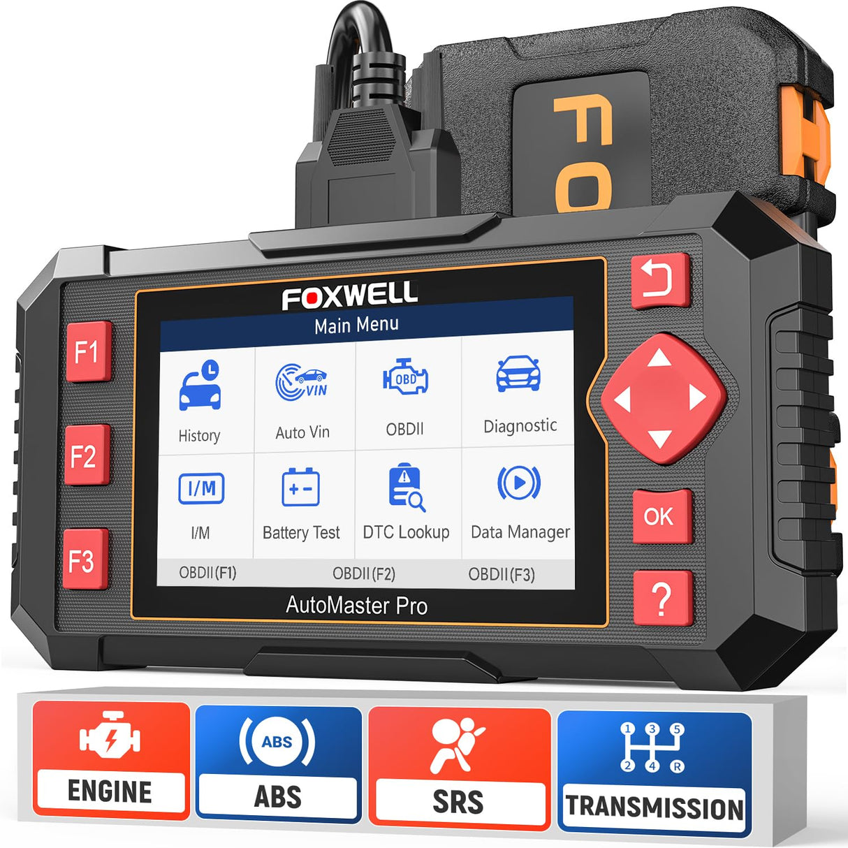 FOXWELL Car Scanner NT604 Elite OBD2 Scanner ABS SRS Transmission, Check Engine Code Reader for Cars and Trucks, Diagnostic Scan Tool with SRS Airbag, Automotive Diagnostic Tool with Live Data FOXWELL