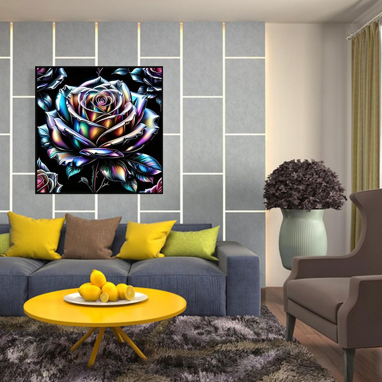 CHWGLFGG 5D Diamond Art Kits for Adults Beginners, Rose Flower Diamond Painting Kits, DIY Full Round Drill Paint by Diamonds Dot Gem Art for Adults, Home Wall Decor 13.7X 13.7 Inch CHWGLFGG