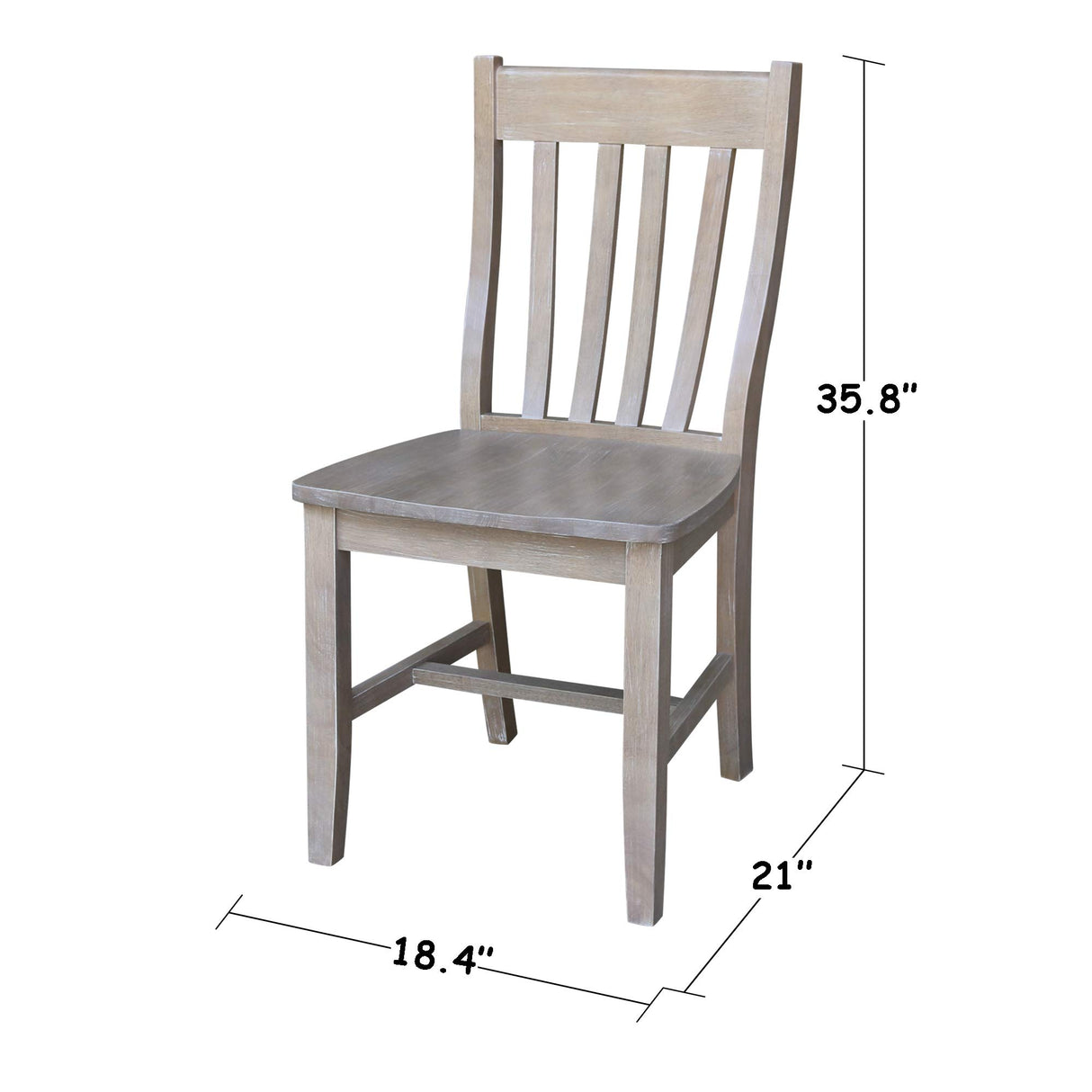 International Concepts Set of Two Cafe Dining Chairs, Washed Gray Taupe IC International Concepts