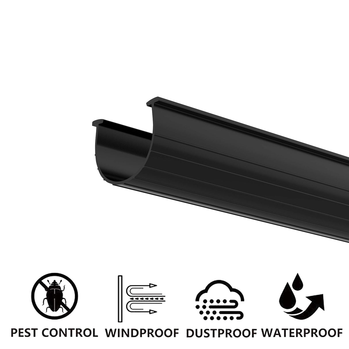 Garage Door Bottom Weather Seal T-Ends 20' Long, Black Strip with T-Ends size 5/16 to 1/4" | Garage Rubber Seal Replacement T-Style Match Amarr/Clopay (2.75"-3" Width Flat) HOOIMA