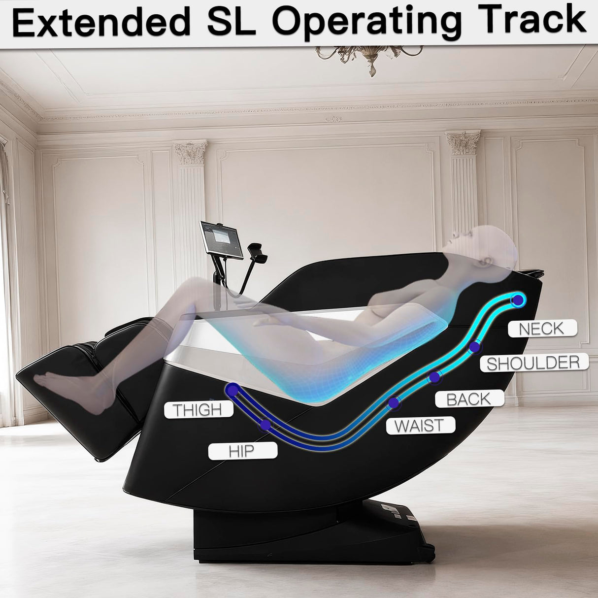 Full Body Massage Chair, Featuring Zero-Gravity SL Track, 6 Types of 3D Mechanical Massage Techniques, 5 Level Heating Function, 5 Level Airbag Massage,Bluetooth Connectivity, Wireless Phone Charging Generic