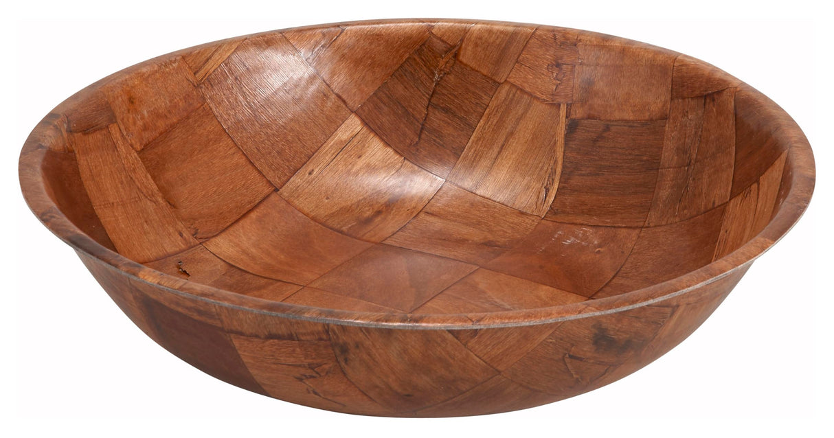 Winco WWB-10 Wooden Woven Salad Bowl, 10-Inch, Brown Winco