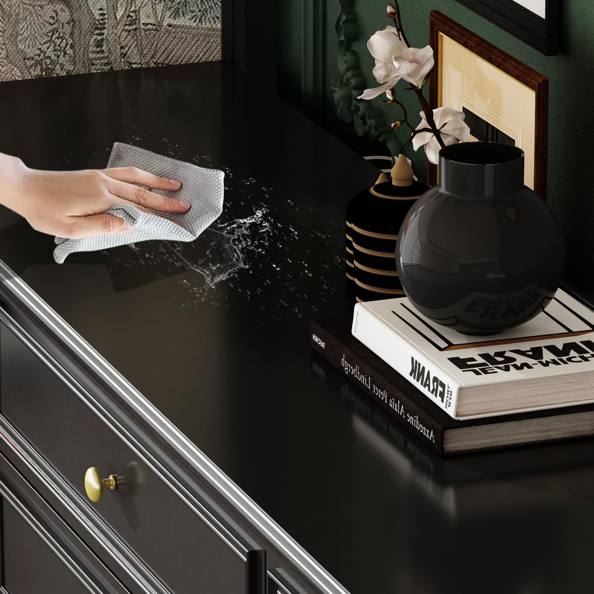 ROMSHINE 12 Drawers Dresser for Bedroom, 63" Wide Chesst of Drawers with Wooden Legs, Traditional Closet Storage Dressers Organizer, Bedroom Dresser for Closet, Living Room, Hallway, Black ROMSHINE