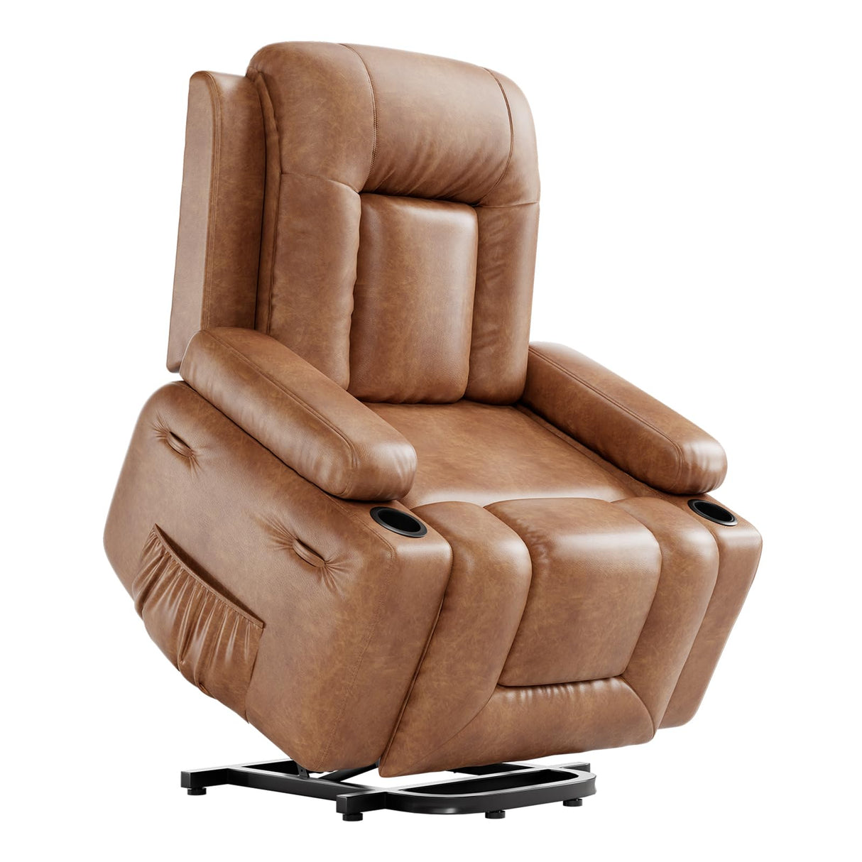 GarveeHome Power Recliner Chair - Heat and Massage, Adjustable Electric Recliner Ergonomic PU Leather Single Sofa, Tall Back, Padded Seat, Lazy Chair for Living Room GarveeHome