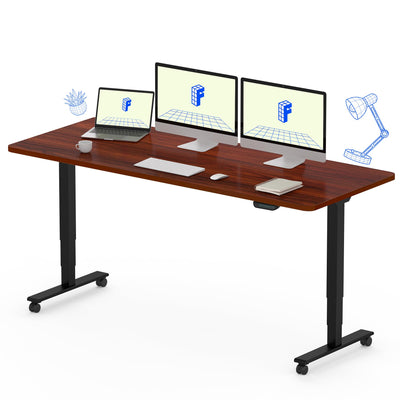 FLEXISPOT E6 Dual Motor 3 Stages Standing Desk 72x30 Inch Whole-Piece Board Height Adjustable Desk Electric Stand Up Desk Sit Stand Desk(Black Frame