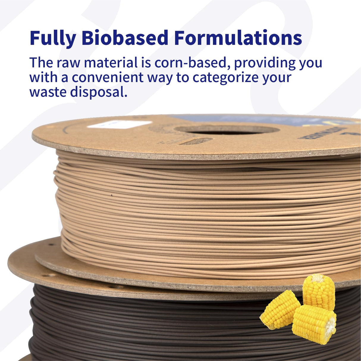 JUSTMAKER PLA Wood 3D Printer Filament, Upgrade Cardboard Spool, Print with Most 3D Printers, Dimensional Accuracy +/-0.03mm, 1.75mm, 1kg, Brown JUSTMAKER