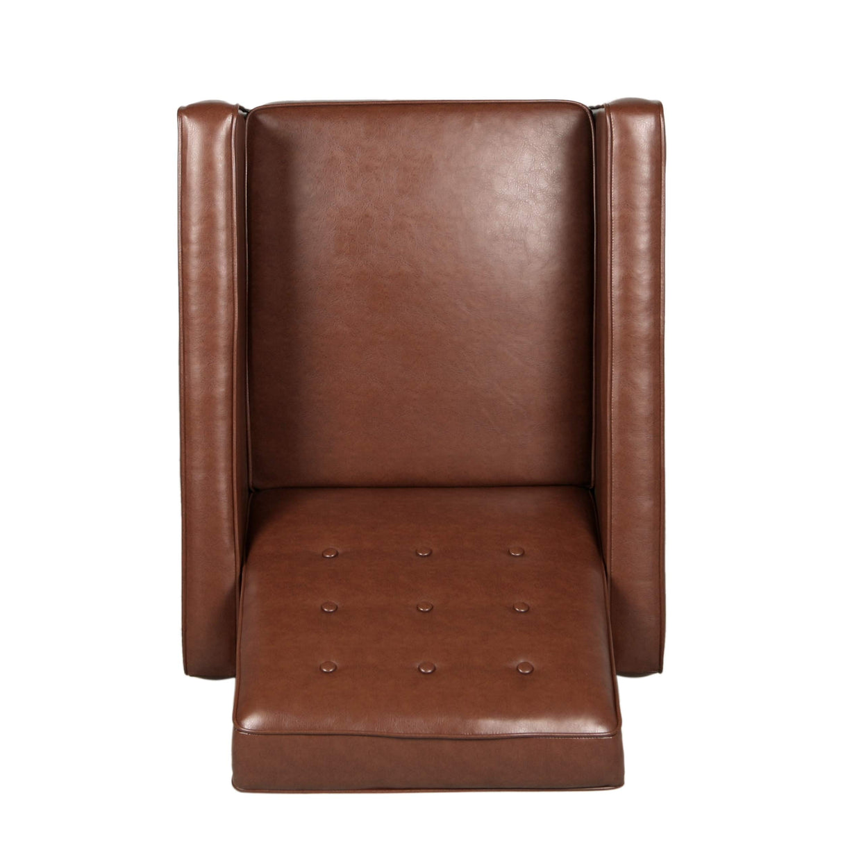 Christopher Knight Home Randolph Mid-Century Modern Button Tufted Recliner, Cognac Brown and Dark Espresso Christopher Knight Home