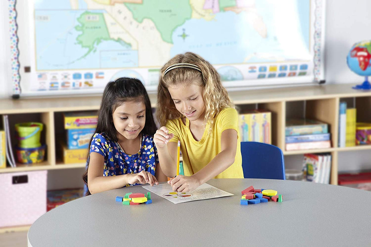 hand2mind Wood Pattern Blocks for Kids, Shapes for Kindergarten, Montessori Toys, Geometric Shapes, Symmetry, Shape Recognition, Pattern Blocks for Classroom (Set of 250) hand2mind