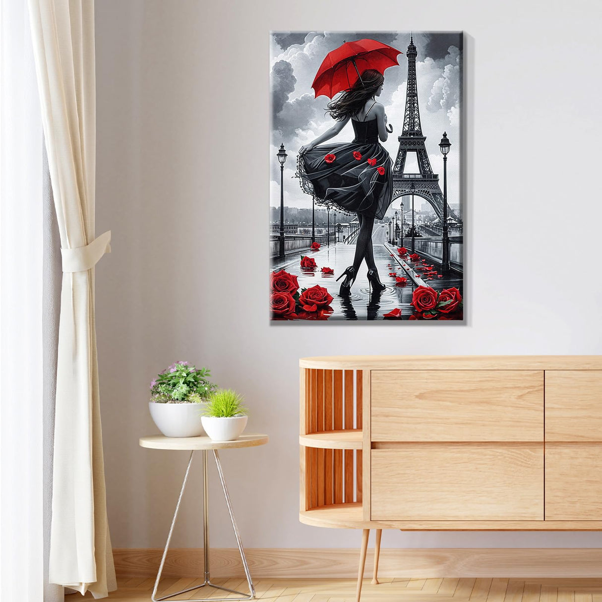 JOOZ Paint by Numbers Kit for Adults Eiffel Tower Paint by Numbers Kit with Frame DIY Girl Paint by Number with Easel Flowers Paint by Number Kits on Canvas for Gift Home Wall Decor 7.87x11.81 Inch JOOZ