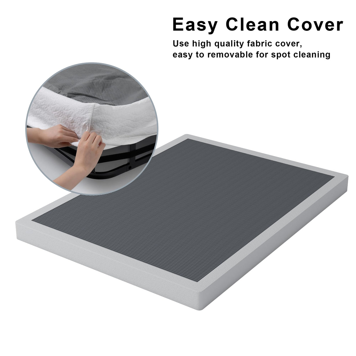 Vehowy 3 Inch Box Spring King, Low Profile Box Spring King Size, Metal Bed Base,Heavy Duty Mattress Foundation, Non-Slip,Easy Assembly Vehowy